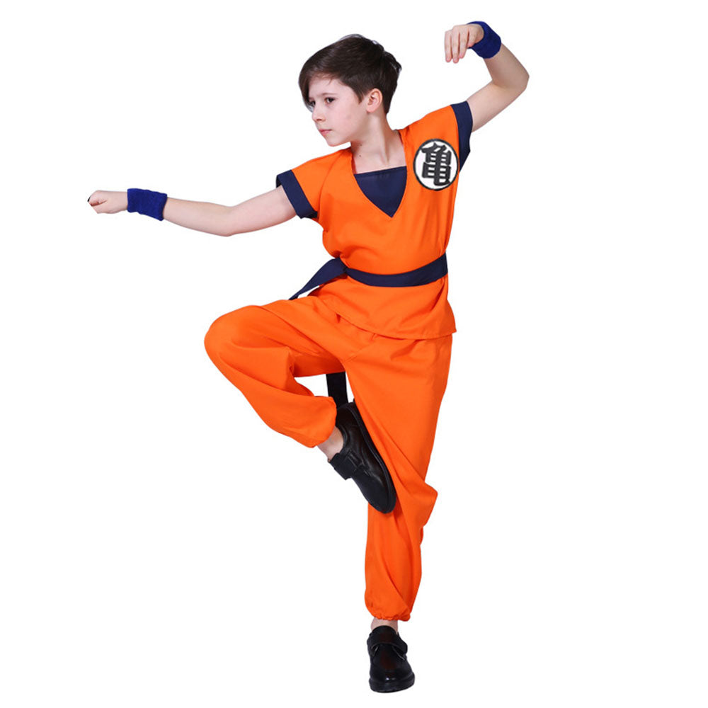 Dragon Ball Son Goku Training Costume full Outfits Chinese Character 'Turtles' Men and Kids