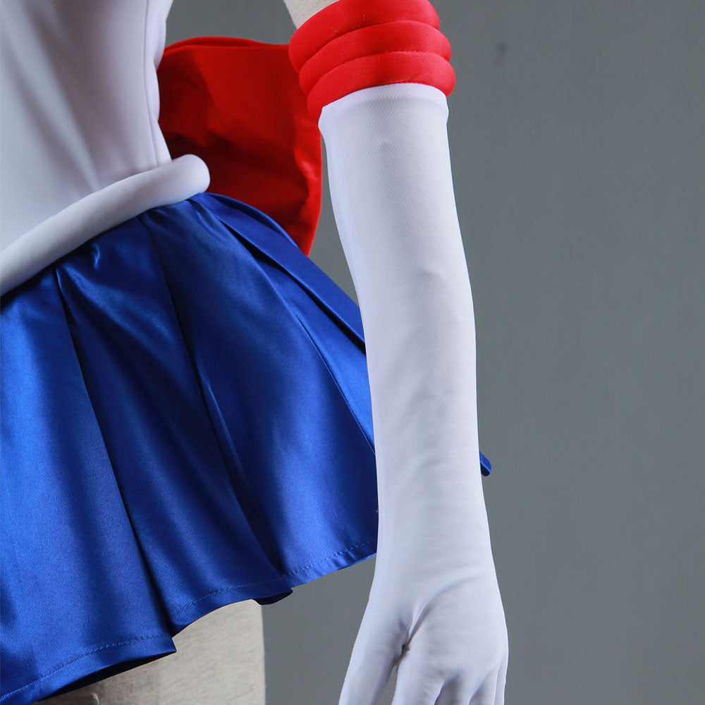 Anime Sailor Moon Costume Tsukino Usagi Sailor moon Fighting Cosplay Outfit and Accessories Women and Kids Halloween
