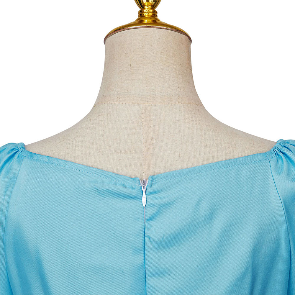 Movie Peter Pan and Wendy Costume Wendy Cosplay Blue Dress with Headdress Women Halloween