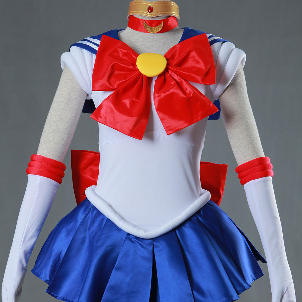 Anime Sailor Moon Costume Tsukino Usagi Sailor moon Fighting Cosplay Outfit and Accessories Women and Kids Halloween