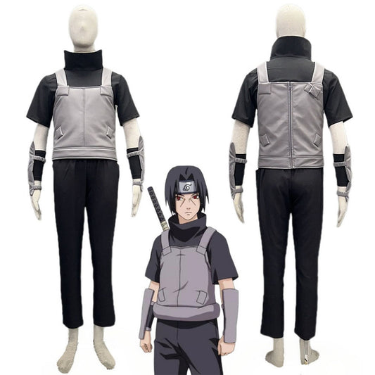 Anime Naruto Shippuden Anbu Uchiha Itachi Cosplay Costumes Men Kids Halloween