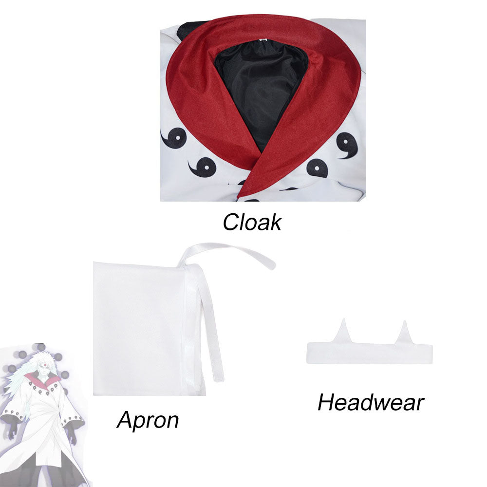 Anime Naruto Shippuden Costume Uchiha Madara The Sage of the Six Paths Style Cosplay Cloak