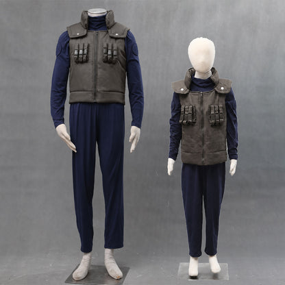 Anime Leaf Village Elite Shinobi Ninja Cosplay Costume Uniform for Men Kids Halloween
