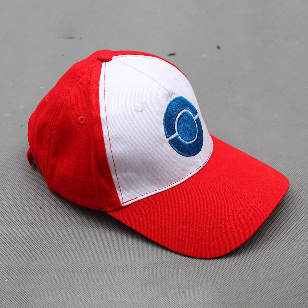 Anime Pokemon Costume Trainer Ash Ketchum Short Sleeves Cosplay Suit with Accessories for Men and Kids