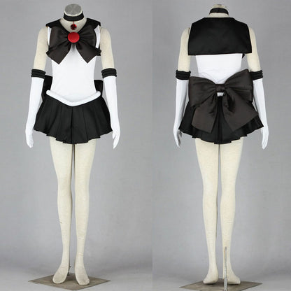 Anime Sailor Moon Costume Mingou setsuna Sailor pluto Fighting Cosplay Outfit and Accessories Women and Kids Halloween
