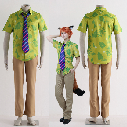 Men and Kids Anime Zootopia Costume The Fox Nick Wilde Cosplay full Outfit