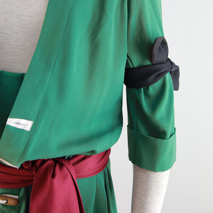 Pirate Green Swordsman Costume Outfit for Men and Kids Halloween