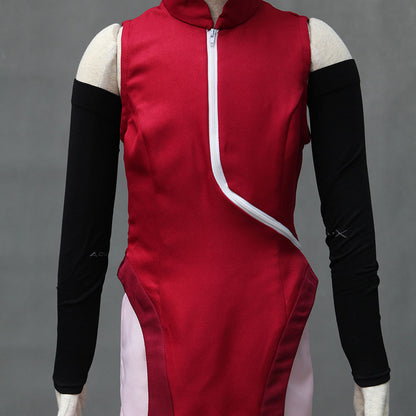 Anime Next Gen Red Glasses Ninja Girl Cosplay Outfit with Accessories for Women Kids