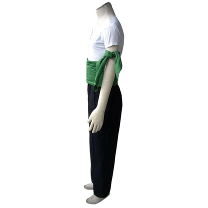 Anime Pirate Adventure Green Swordsman Costume Outfit for Men and Kids