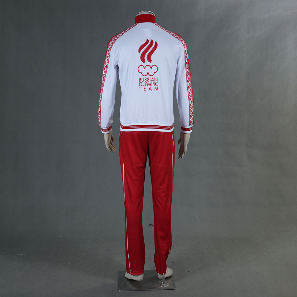 Anime YURI!!! on ICE Victor Nikiforov Cosplay Costume Red Suits Men and Kids Halloween