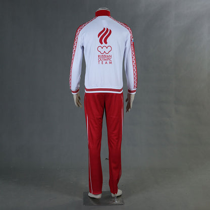 Anime YURI!!! on ICE Victor Nikiforov Cosplay Costume Red Suits Men and Kids Halloween