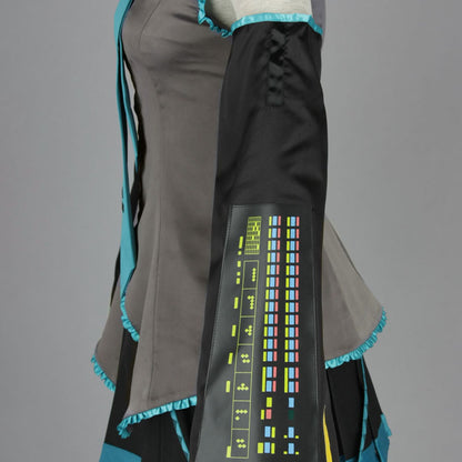 Anime Twin-Tail Virtual Pop Star Cosplay Costume Outfit with Accessories for Women Kids