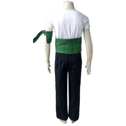 Anime Pirate Adventure Green Swordsman Costume Outfit for Men and Kids