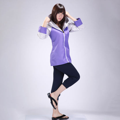 Anime White Eye Gentle Fist Ninja Cosplay Costume with Headband for Women Kids