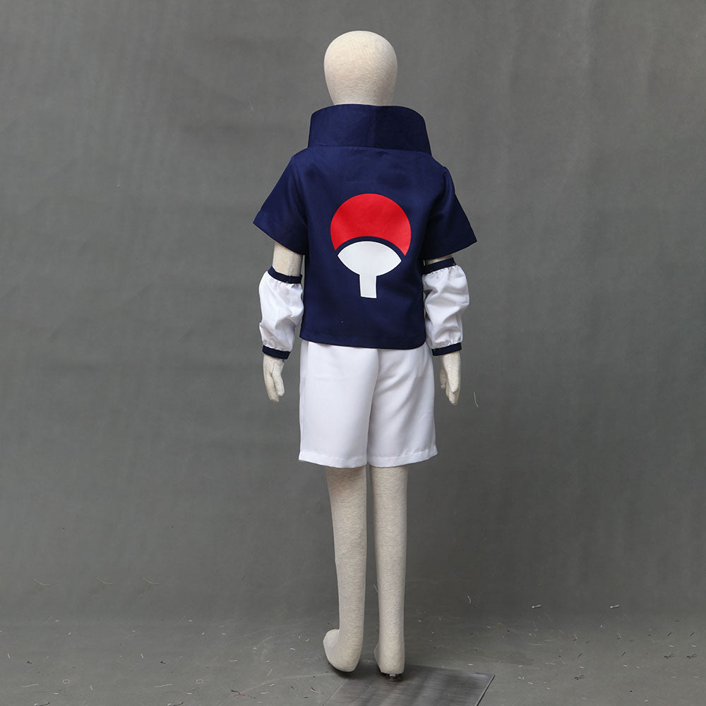 Anime Naruto Shippuden Cosplay Uchiha Sasuke Childhood Costume Men Kids Halloween