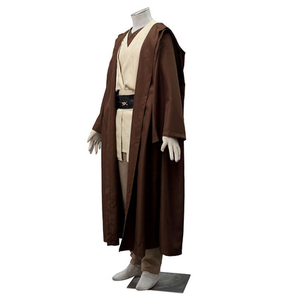 Movie Star Wars Obi-Wan Kenobi Jedi Knight Cosplay Costume Full Outfits Men Kids Halloween