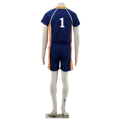Haikyuu!! Costume Sawamura Daichi Number #1 Karasuno High School Volleyball Uniform with Knee pads