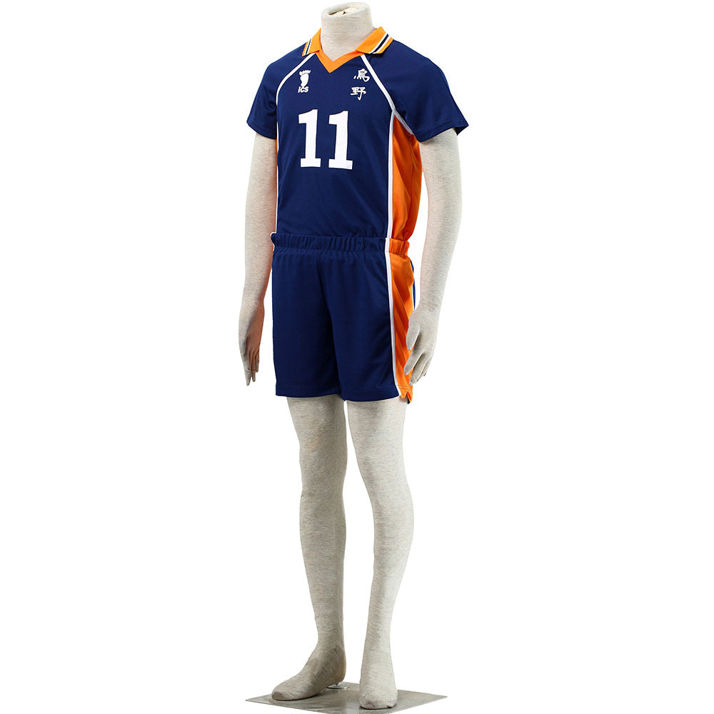 Haikyuu!! Costume Kei Tsukishima Number #11 Karasuno High School Volleyball Uniform with Knee pads