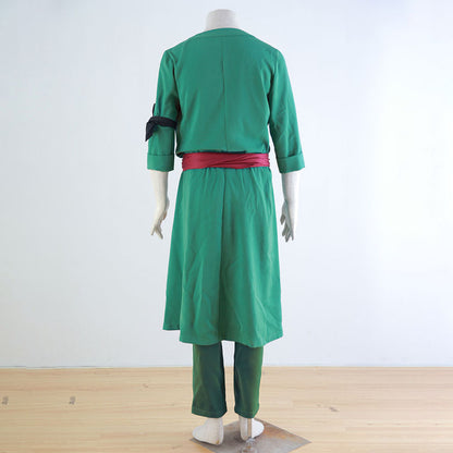 Pirate Green Swordsman Costume Outfit for Men and Kids Halloween