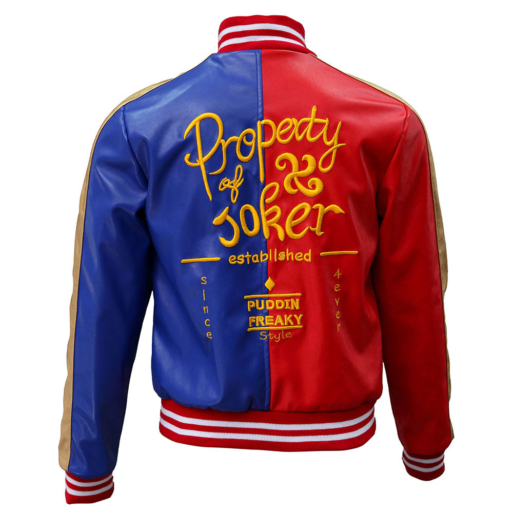 The Suicide Squad Female Joker Harley Quinn Cosplay Costume Jacket with Gloves Women and Kids Halloween