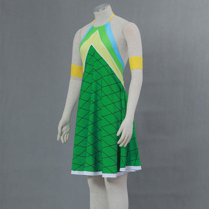 Anime Fairy Tail Wendy Marvell Cosplay Costume Green Dress Women Kids Halloween