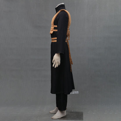 Anime Gourd Sand-Controlling Ninja Cosplay Black Costume Outfit for Men Kids Halloween