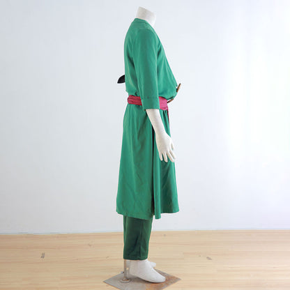 Pirate Green Swordsman Costume Outfit for Men and Kids Halloween