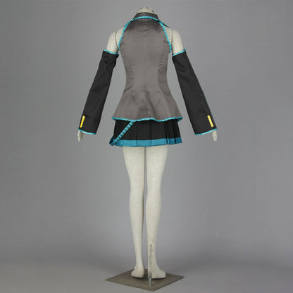 Anime Twin-Tail Virtual Pop Star Cosplay Costume Outfit with Accessories for Women Kids