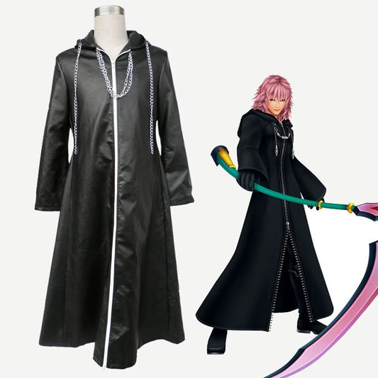 Kingdom Hearts Organization XIII Roxas Nobody Cosplay Costume Cloak Leather Robe Men and Kids