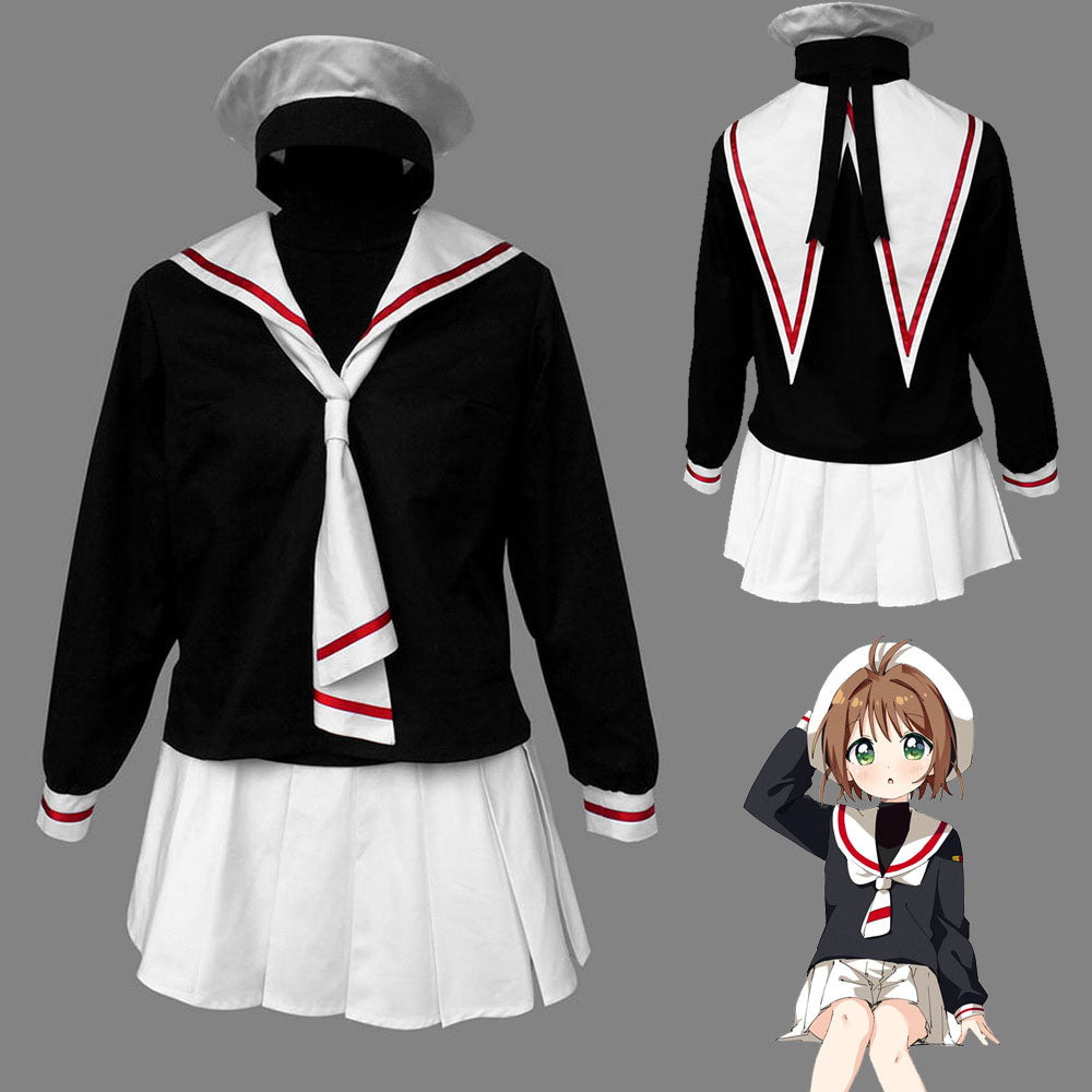 Cardcaptor Sakura Kinomoto Sakura Costume Cosplay Outfits School Uniform Women and Kids Halloween