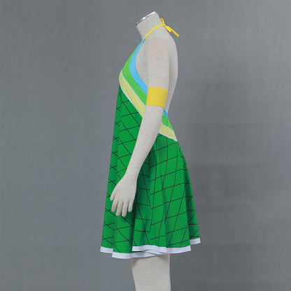 Anime Fairy Tail Wendy Marvell Cosplay Costume Green Dress Women Kids Halloween
