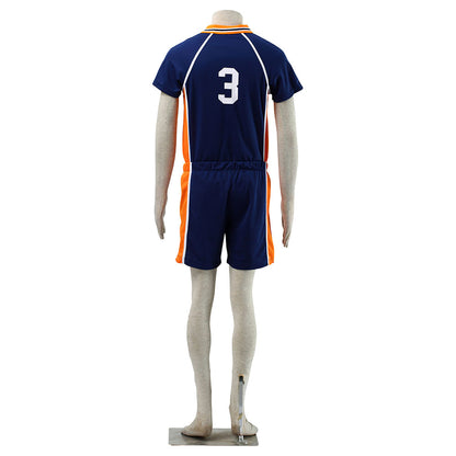 Haikyuu!! Costume Asahi Azumane Number #3 Karasuno High School Volleyball Uniform with Knee pads