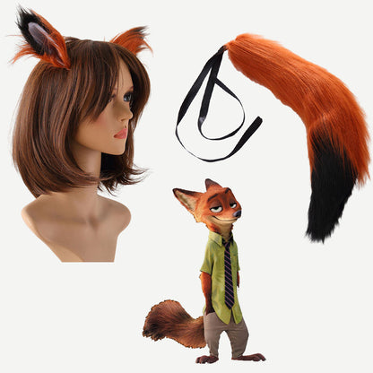 Anime Zootopia Costume The Fox Nick Cosplay Accessories Ears and Tails