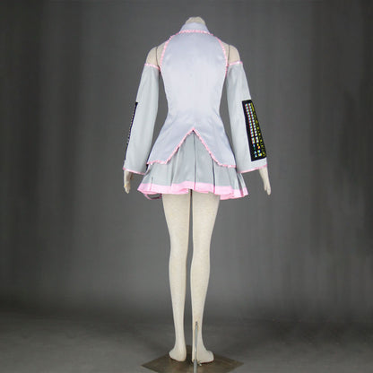 Vocaloid Costumes Spring Sakura Miku Cosplay Silver Outfit with Accessories Women and Kids