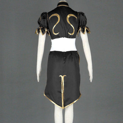 Game Street Fighter Costumes Chunli Black Cosplay outfit with Accessories Women and Kids Halloween