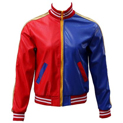 The Suicide Squad Female Joker Harley Quinn Cosplay Costume Jacket with Gloves Women and Kids Halloween
