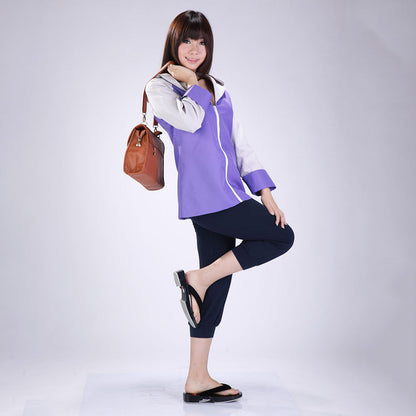 Anime White Eye Gentle Fist Ninja Cosplay Costume with Headband for Women Kids