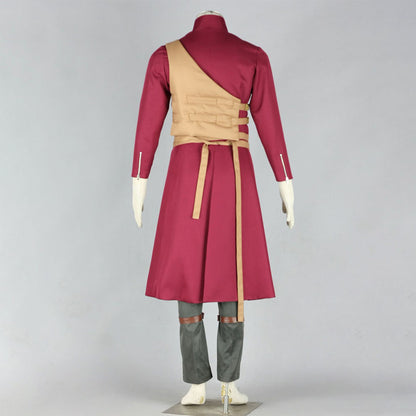 Anime Sand Gourd Ninja Warrior Cosplay Costume Uniform Outfit Men Kids Halloween