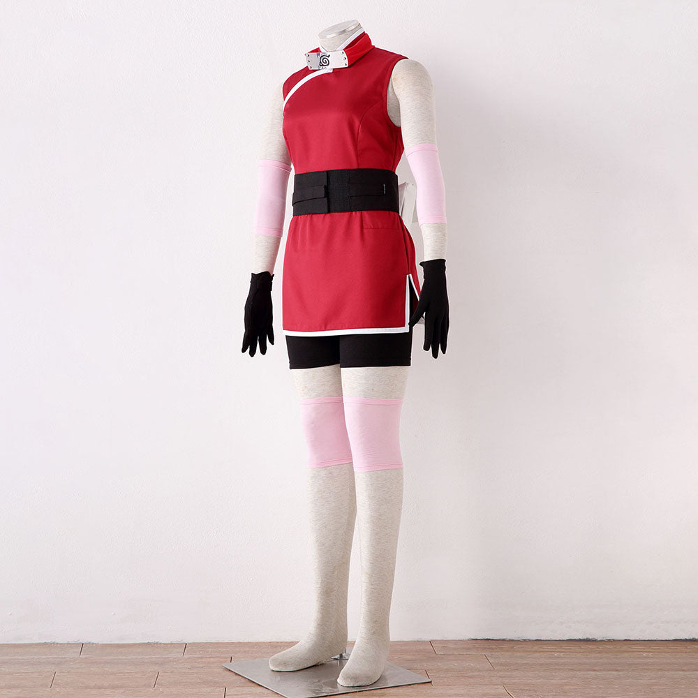 Naruto Movie The Last Haruno Sakura Cosplay Costume with Bag Women Kids Halloween
