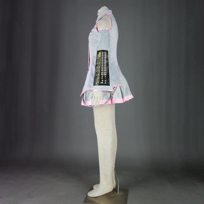 Vocaloid Costumes Spring Sakura Miku Cosplay Silver Outfit with Accessories Women and Kids