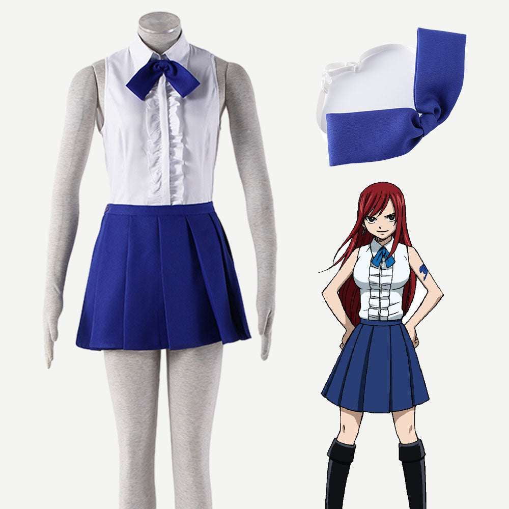 Anime Fairy Tail Erza Scarlet Cosplay Costume Uniform Women Kids Halloween