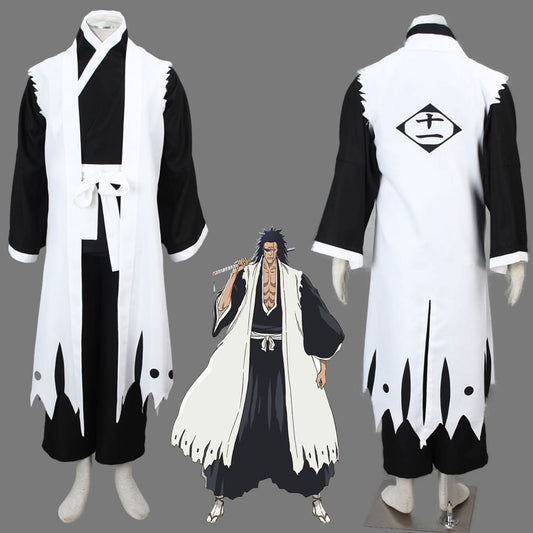 Anime Bleach Zaraki Kenpachi Costume Cosplay Suits 11th Division Captain Costume Men and Kids Halloween