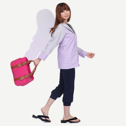 Anime White-Eyed Princess Ninja Cosplay Costume Light Purple Hooded Outfit for Women Kids