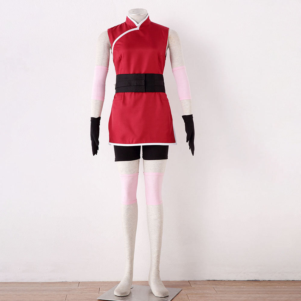 Naruto Movie The Last Haruno Sakura Cosplay Costume with Bag Women Kids Halloween
