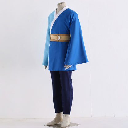 Anime White Hair Snake Master Wind Ninja Cosplay Costume Outfit with Headband for Men Kids