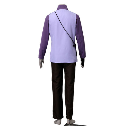 Anime Red-Eye One-Armed Shadow Ninja as Father Cosplay Costume for Men Kids Halloween