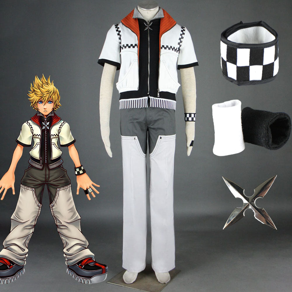 Game Kingdom Hearts Roxas Cosplay Costume Outfits with Accessories Men and Kids Halloween