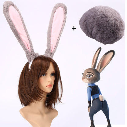 Anime Zootopia Costume The Rabbit Hopps Judy Cosplay Accessories Ears and Tail