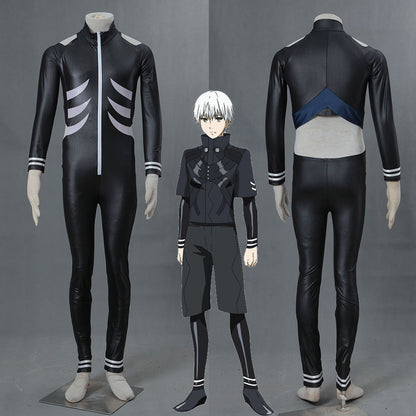 Anime Tokyo Ghoul Kaneki Ken Cosplay Costume Black Jumpsuit Men and Kids Halloween