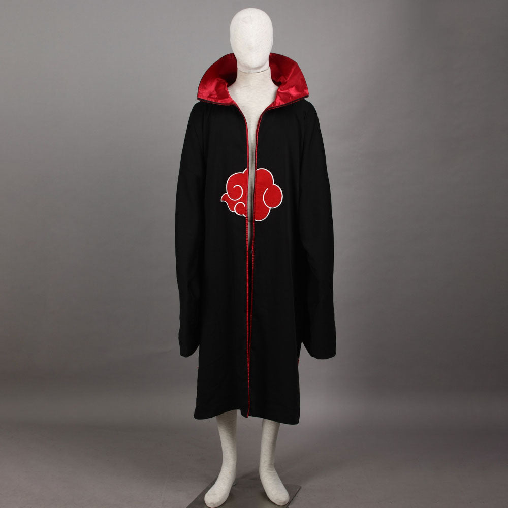 Anime Naruto Shippuden Costume Akatsuki Cloak Pain Cosplay Robe with Headband Men Kids Halloween